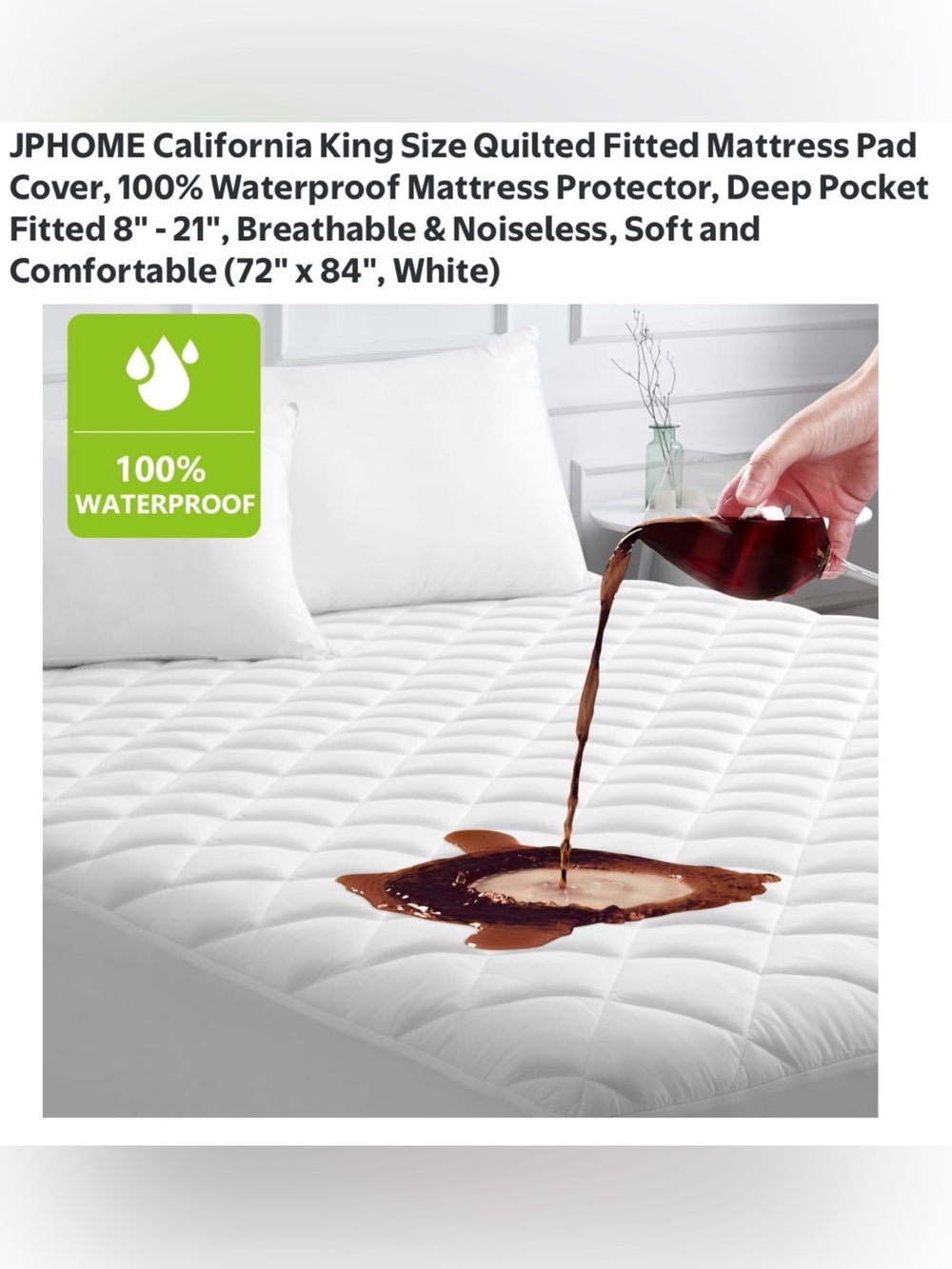 JPHome Quilted Waterproof mattress Protector California King NWT eBay